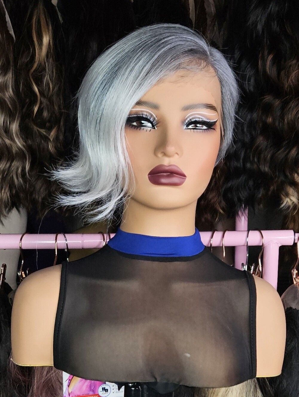 NWT Bobbi Boss Cleona DLTGREY/60 Lace Front Synthetic Wig